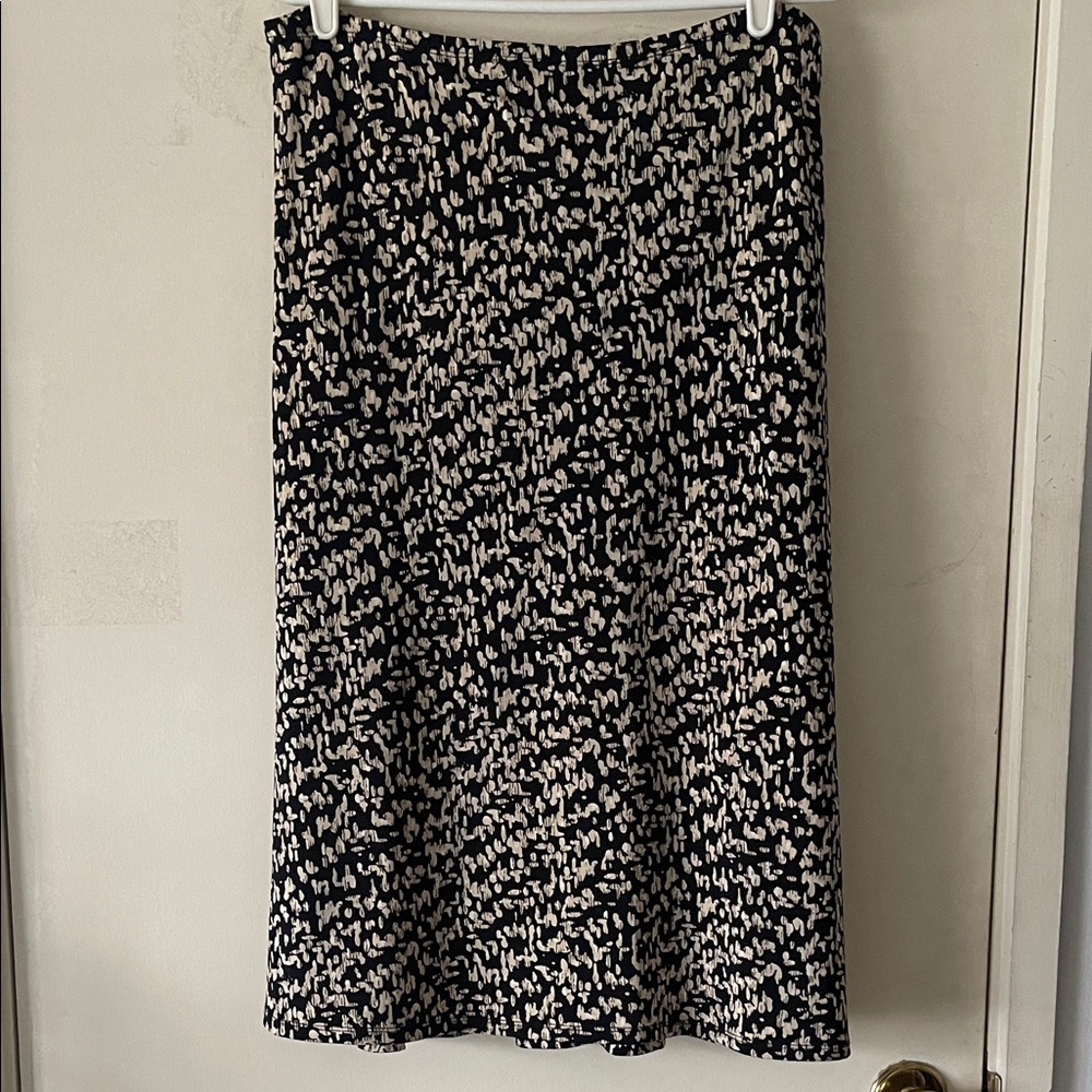 Talbots Black and Cream Midi Skirt